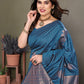 Vedant Vastram Litchi Silk Banarasi Silk Saree - Rama | Swadesiicart