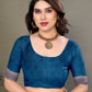Vedant Vastram Litchi Silk Banarasi Silk Saree - Rama | Swadesiicart