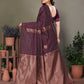 Vedant Vastram Litchi Silk Banarasi Silk Saree - Wine | Swadesiicart