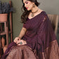Vedant Vastram Litchi Silk Banarasi Silk Saree - Wine | Swadesiicart