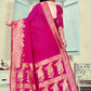 Vedant Vastram Litchi Silk Designer Banarasi Saree - Magenta | Swadesiicart