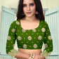 Vedant Vastram Litchi Silk Designer Banarasi Saree - Mehndi | Swadesiicart