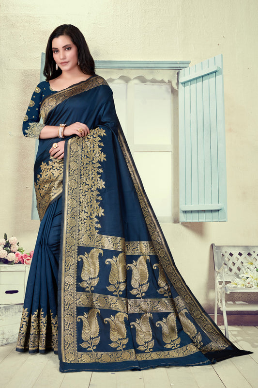 Vedant Vastram Litchi Silk Designer Banarasi Saree - Morpich | Swadesiicart