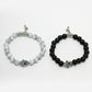 NVR Men & Women Set of 2 Black & White Marbel Crystal Bracelet - Swadesiicart