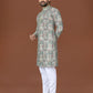 Anaita Mehendi Lucknowi Silk Straight Kurta