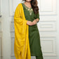 Lorenvalley Fashion Mahendi Roman Silk Hand Work Kurta Pant with Dupatta - Swadesiicart