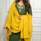 Lorenvalley Fashion Mahendi Roman Silk Hand Work Kurta Pant with Dupatta - Swadesiicart
