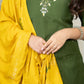 Lorenvalley Fashion Mahendi Roman Silk Hand Work Kurta Pant with Dupatta - Swadesiicart