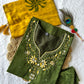 Lorenvalley Fashion Mahendi Roman Silk Hand Work Kurta Pant with Dupatta - Swadesiicart