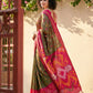 Anaita Mehendi Pochampally Printed Saree With Blouse