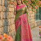 Anaita Mehendi Pochampally Printed Saree With Blouse