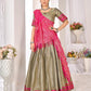 Anaita Mehndi Weaving Work Silk Lehenga Choli