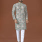 Anaita Mehendi Lucknowi Silk Straight Kurta