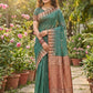 Anaita Mehendi Linen Woven Work Saree With Blouse