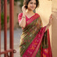 Anaita Mehendi Pochampally Printed Saree With Blouse