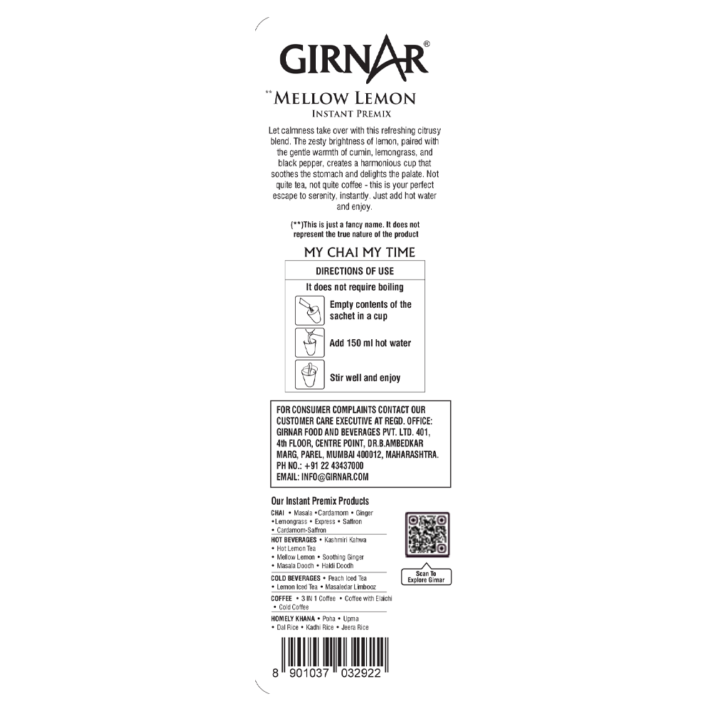 Girnar Instant Premix Mellow Lemon | Swadesiicart