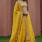 Jyoti Fashion Yellow Thread with Mirror Embroidery Georgette Lehenga Choli with Dupatta | Swadesiicart