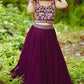 Jyoti Fashion Wine Crush Georgette Designer Lehenga Choli with Dupatta | Swadesiicart