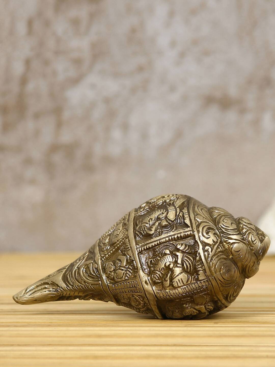 eCraftIndia Gold-Toned Handcrafted Auspicious Lord Ganesha Shankh Showpiece | Swadesiicart