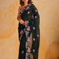 Vamsee Annie Dark Green Georgette Silk Saree - Swadesiicart