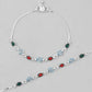 VOJ Set of 2 Silver Plated Heart Shaped Stone Studded Anklet - Swadesiicart