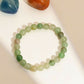 Green Avanturine Beads Elastic Bracelet - Ruby Raang | Swadesiicart