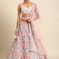 House of Panchhi Cream Net Sequins, Mirror and thread embroidery Lehenga choli & Dupatta | Swadesiicart