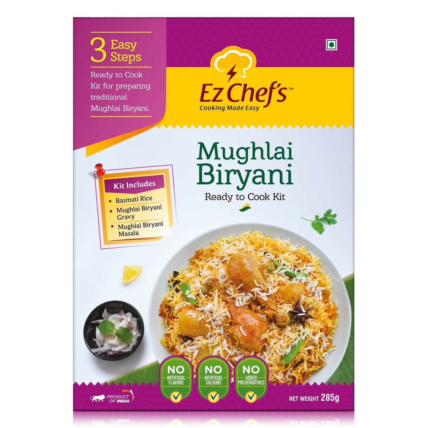 Ez Chef's Mughlai Biryani Kit - Lucknow's Famous Biryani - Swadesiicart
