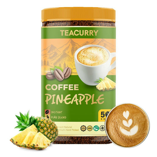 Teacurry Pineapple Instant Coffee Powder - Arabica Freeze Dried Coffee for Instant Hot & Cold Coffee - Teacurry