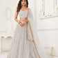 Aastha Fashion Off White Butterfly Net Tone To Tone Thread Work, Sequence Work And Original Mirror Work Embroidery Wedding Wear Lehenga Choli