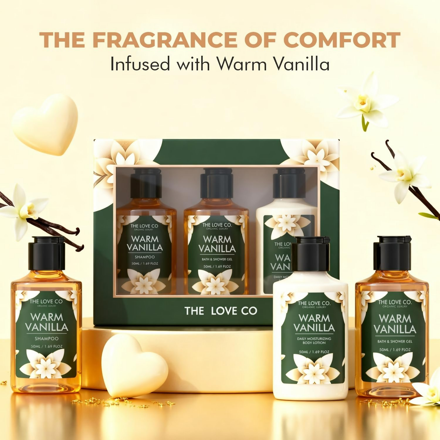 The Love Co. Warm Vanilla Bath & Body Gift Set - Swadesiicart