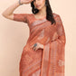Shree Shyam Fashion Linen Cotton Rust Saree