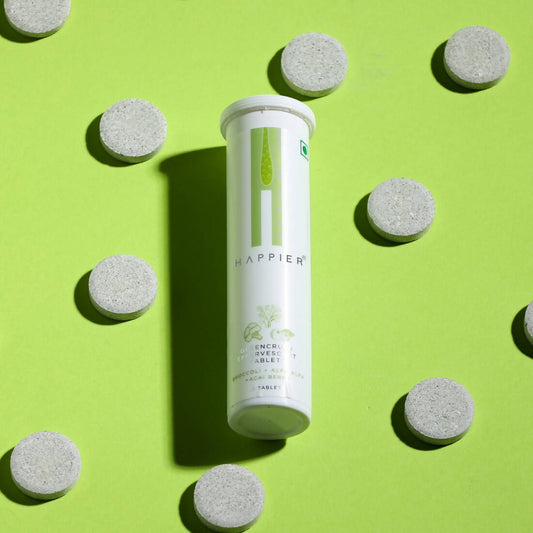 Happier Greencrush Effervescent Tablets | Swadesiicart
