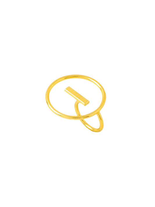 NVR Women Gold-Polished Adjustable Finger Ring | Swadesiicart