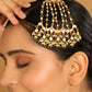 Nuyug 22K Gold-Plated Kundan Studded Jhumar Paasa Statement Head Jewellery | Swadesiicart