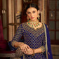 Blue Heavy Chinon Semi Stitched Kurta with Bottom & Dupatta - Dhvani