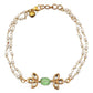 Gold-Polished Green White Kundan Beads Anklet Set Of 2 - Ruby Raang | Swadesiicart