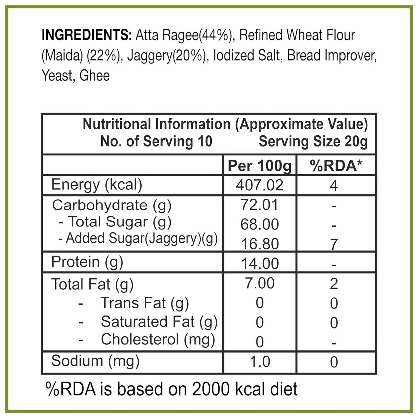 Dhampur Green Gur Ragi Rusk - Swadesiicart