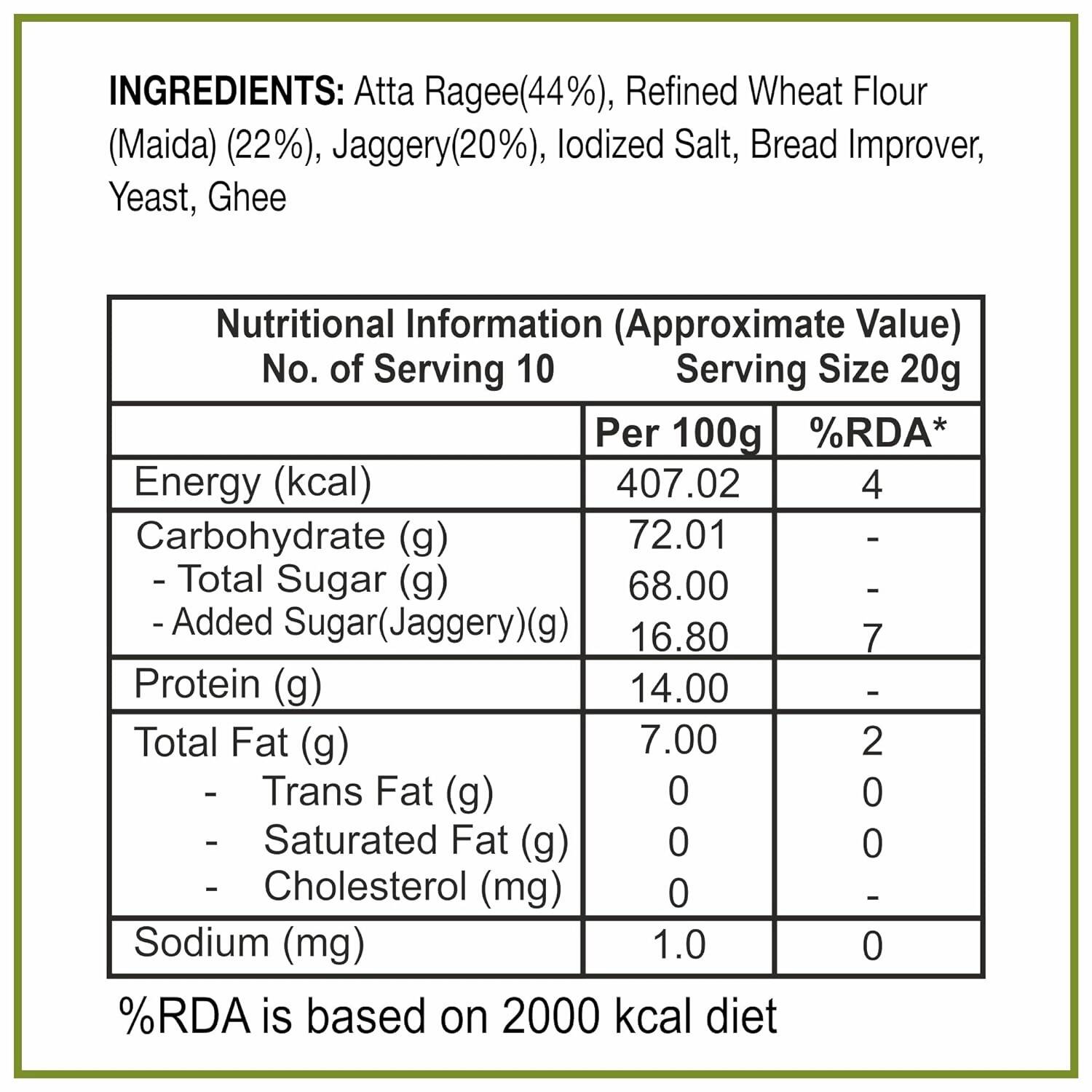 Dhampur Green Gur Ragi Rusk - Swadesiicart