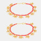 Ruby Raang 22k Gold Polished Stone Anklets | Swadesiicart