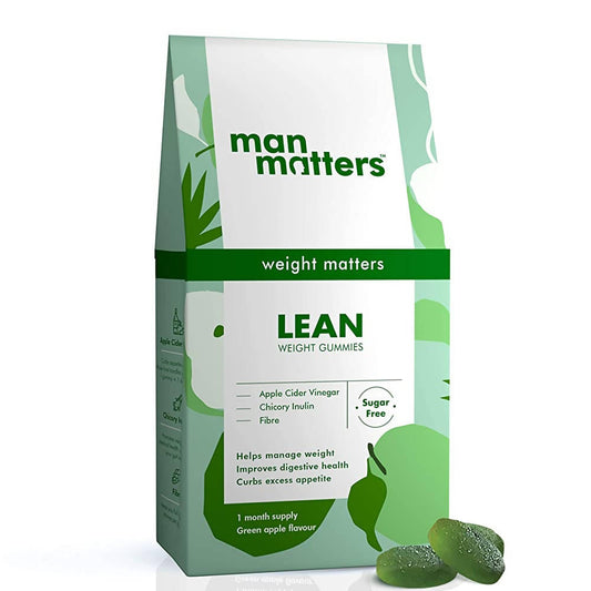 Man Matters Lean Weight Gummies For Men (Sugar Free) - Green Apple Flavor | Swadesiicart