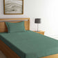 KLOTTHE Green Striped 210 TC Bedsheet with Pillow Covers - Swadesiicart