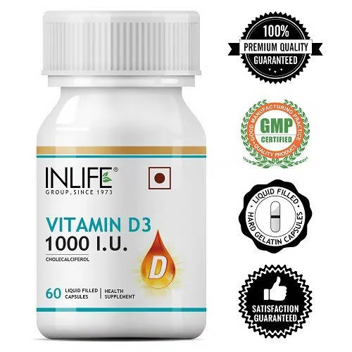 Inlife Vitamin D3 1000 IU Capsules | Swadesiicart