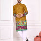 Anaita Mustard Dola Silk Straight Kurta With Foil Work