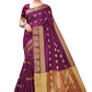 Vamika Banarasi Jacquard Weaving Wine Red Saree | Swadesiicart