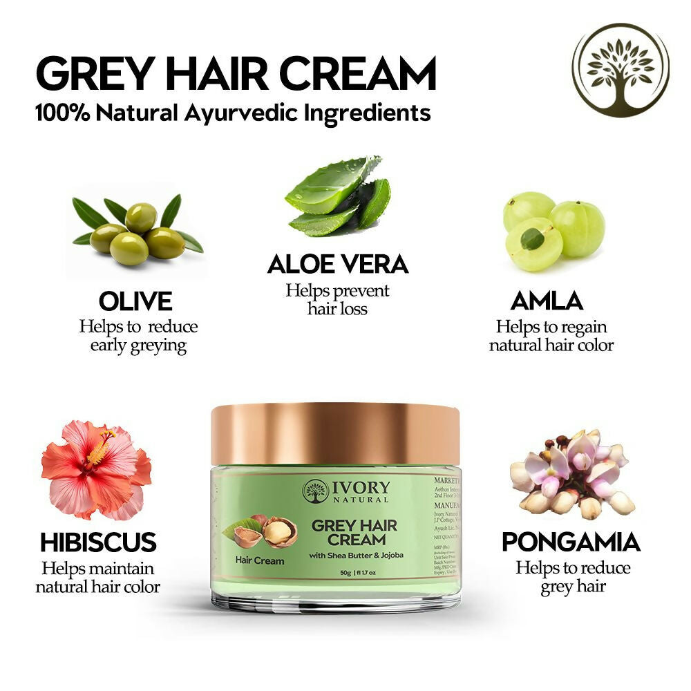 Ivory Natural Cream For Greys Restore Natural Hair Color | Swadesiicart