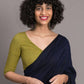Suta Blue Green Colourblocked Cotton Blend Saree | Swadesiicart