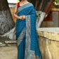 Joban Fashion Peacock Crepe Chiffon Pure Handloom Banarasi Silk Saree | Swadesiicart