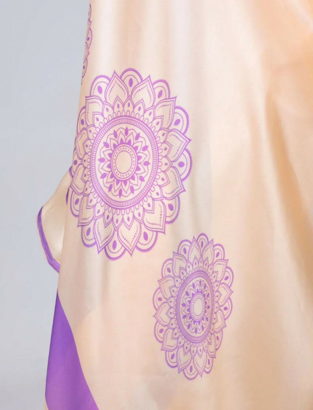 Vastranavya Peach Mandala Print Free Hand Ready to Wear Saree | Swadesiicart