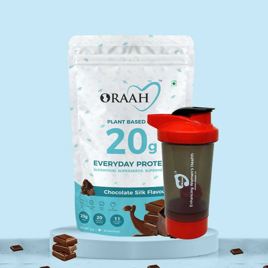 Oraah Plant Based Protein Powder Chocolate Flavor With Shaker | Swadesiicart